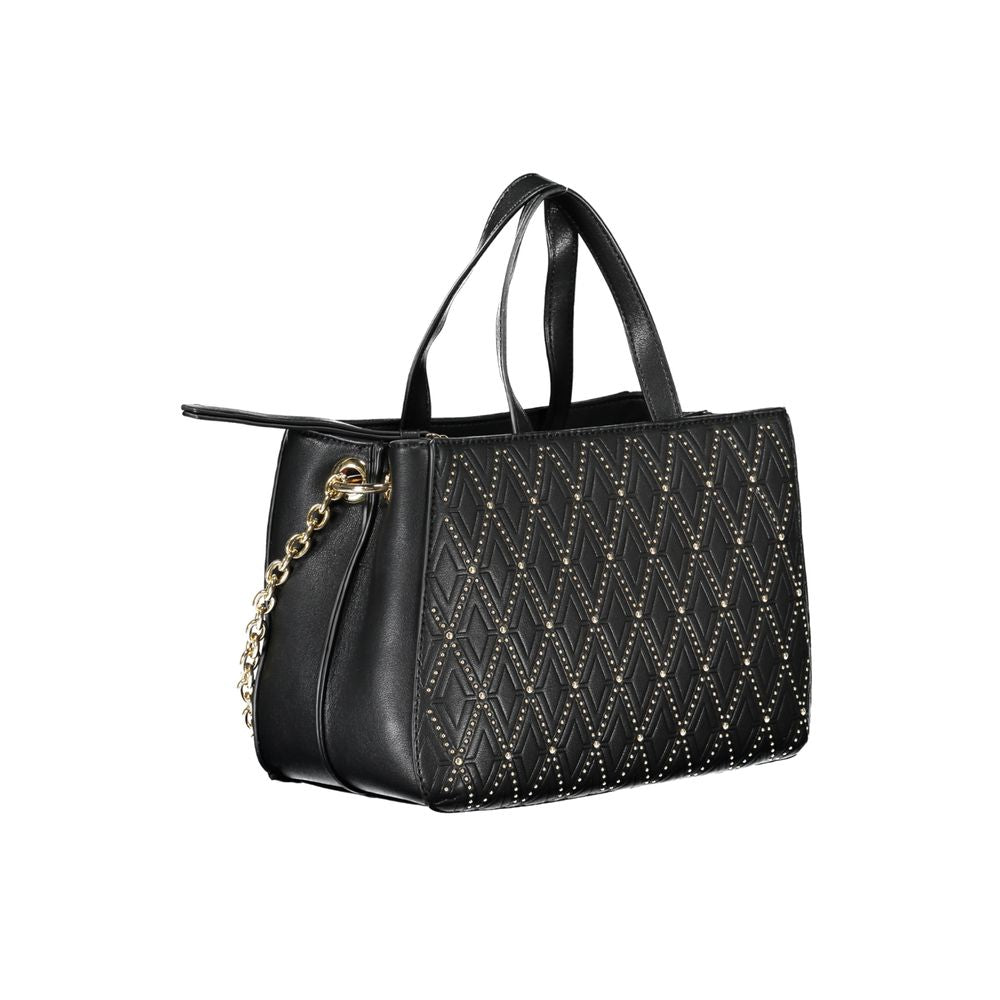 Nero Poliuretano Women's Bag with Chain and Shoulder Strap