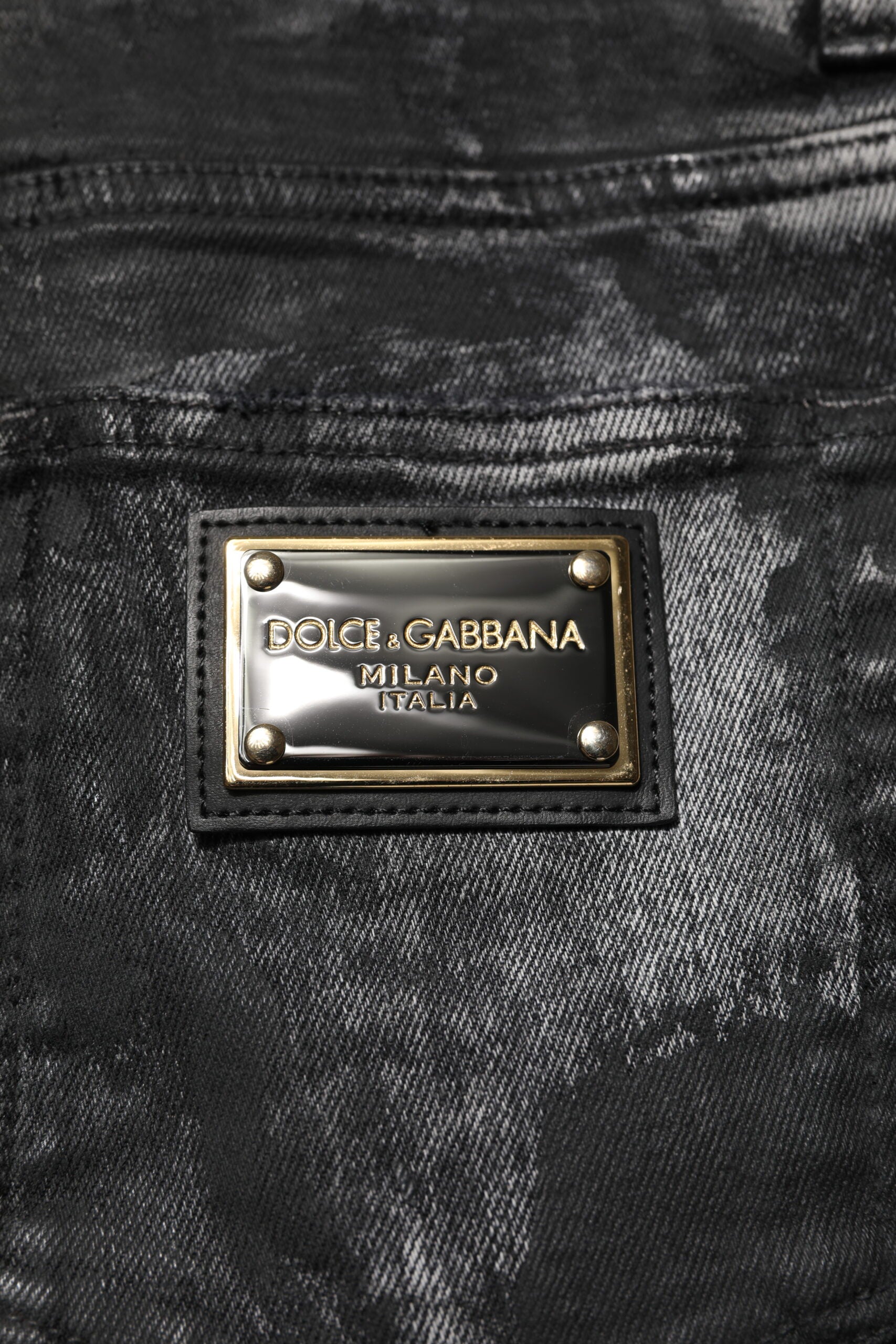 Black Washed Embellished Skinny Denim Jeans