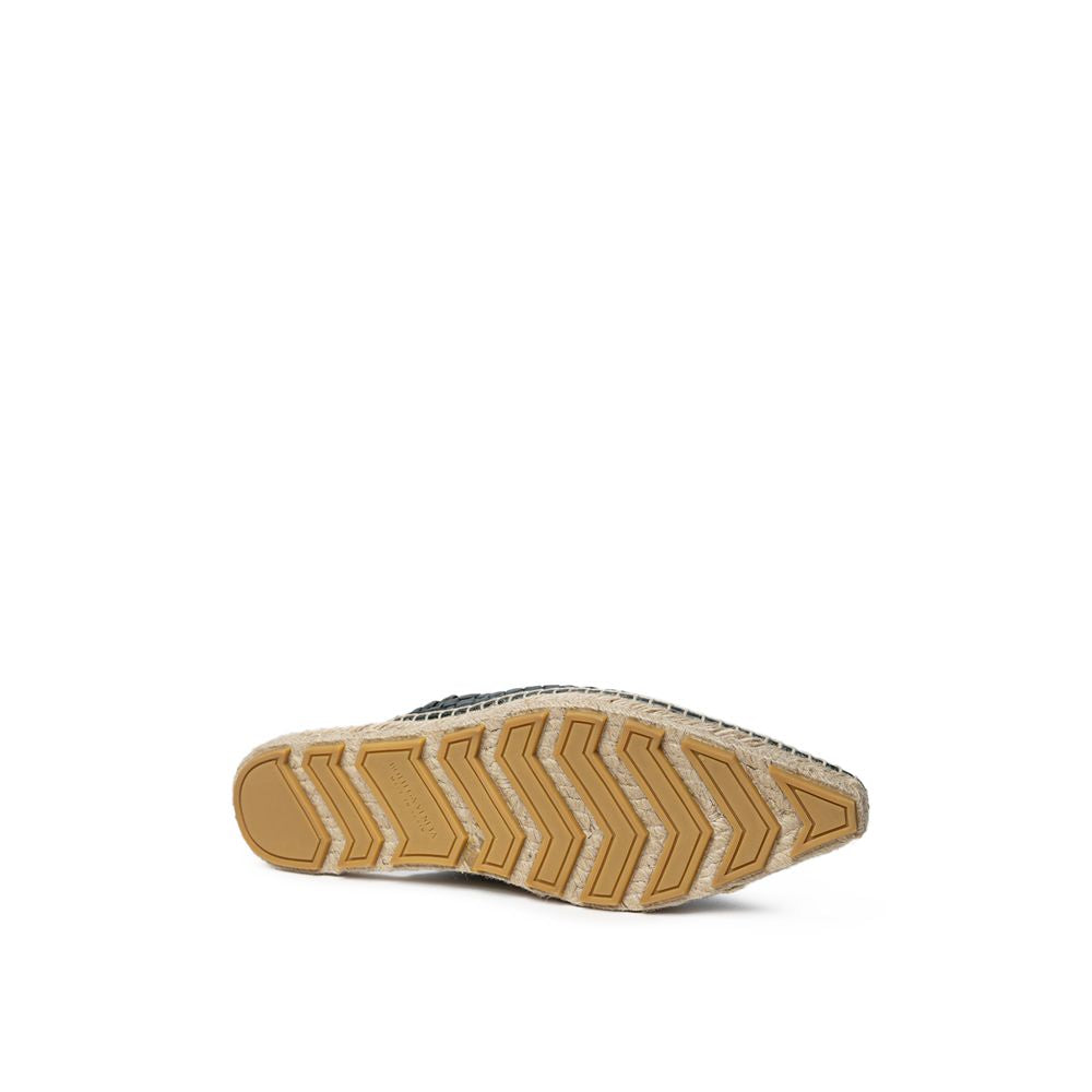 Green Leather Espadrilles