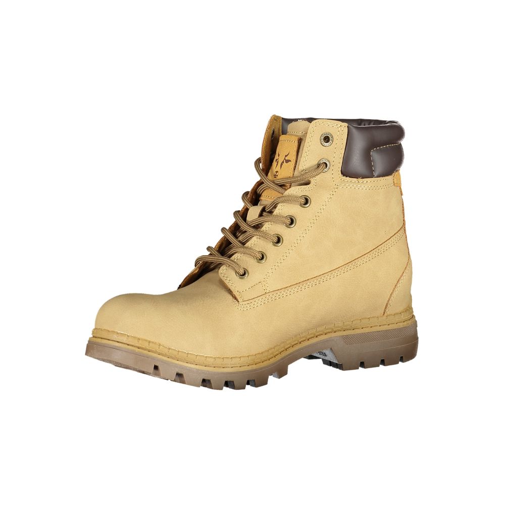 Beige Polyurethane Women Ankle Boot