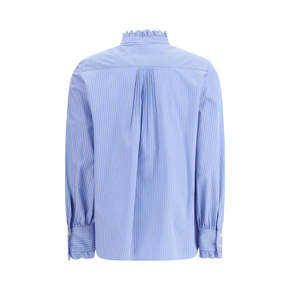 Blue Cotton Pattern Shirt