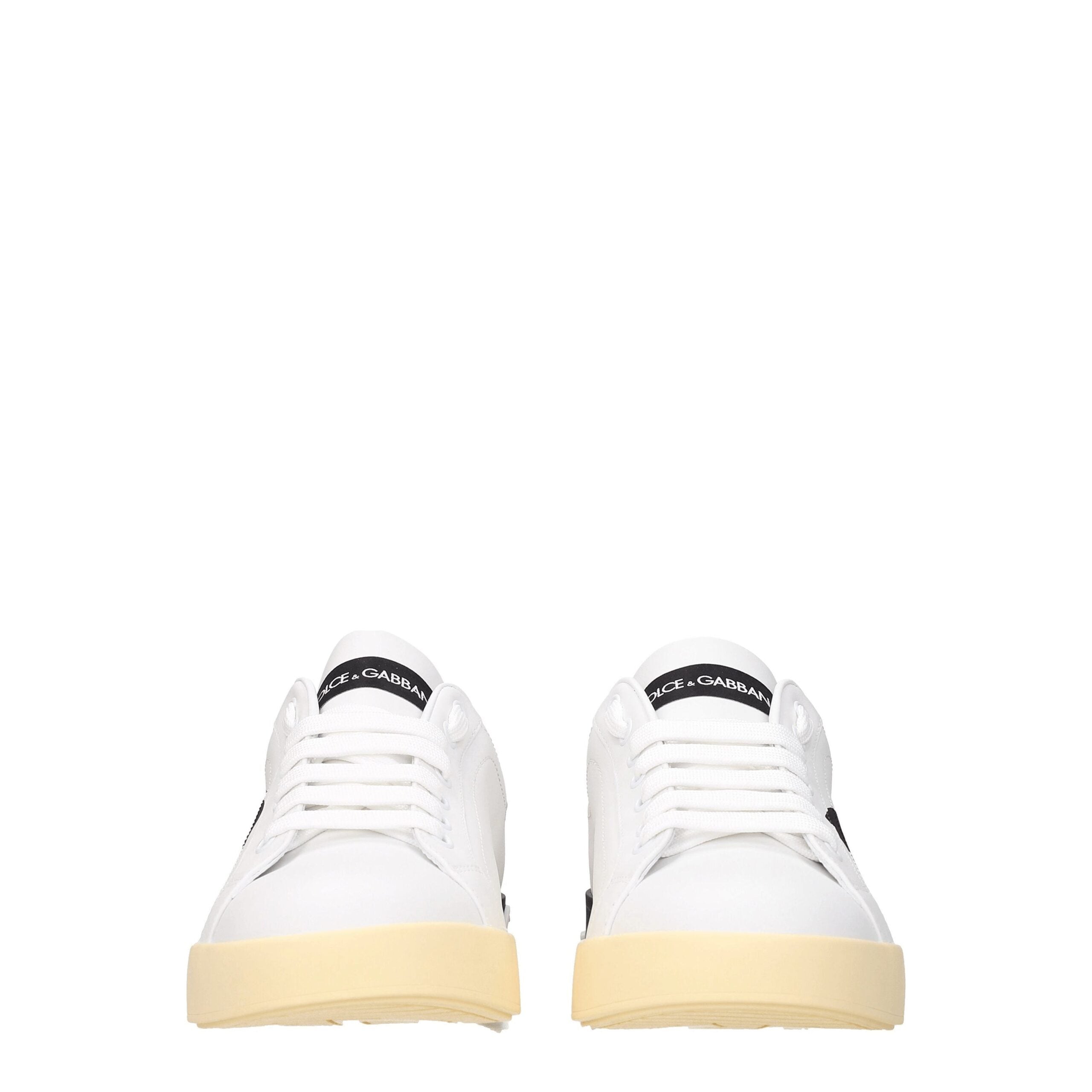 White Leather Low Top Sneakers