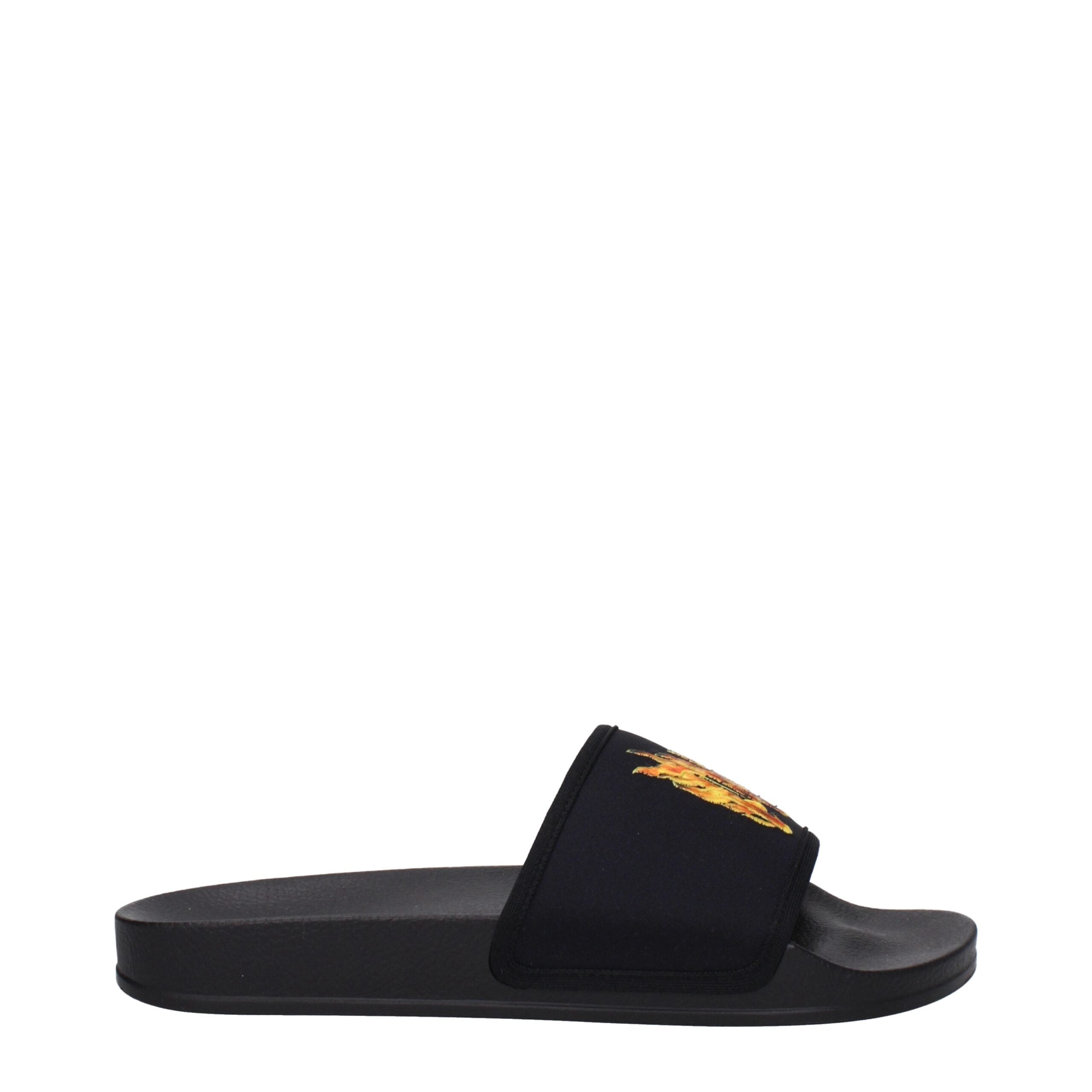 Black Fabric Slippers