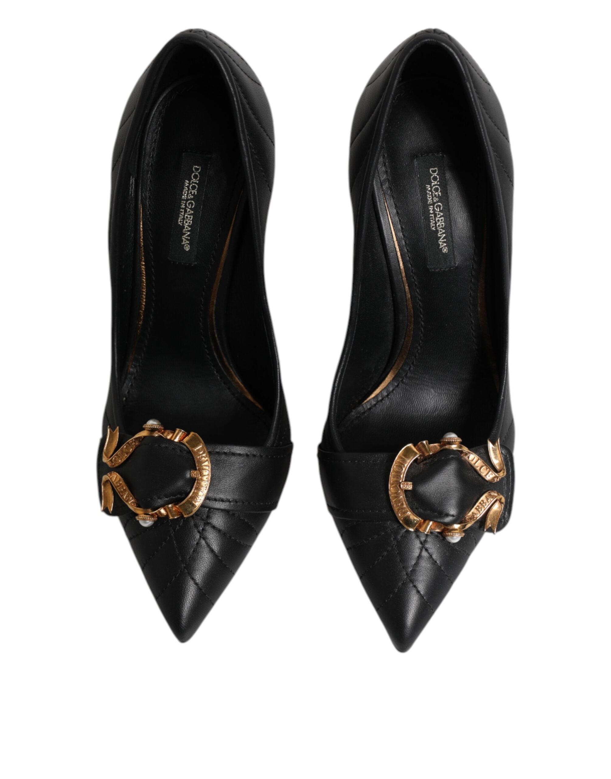 Black Devotion Leather Heels Pumps Shoes