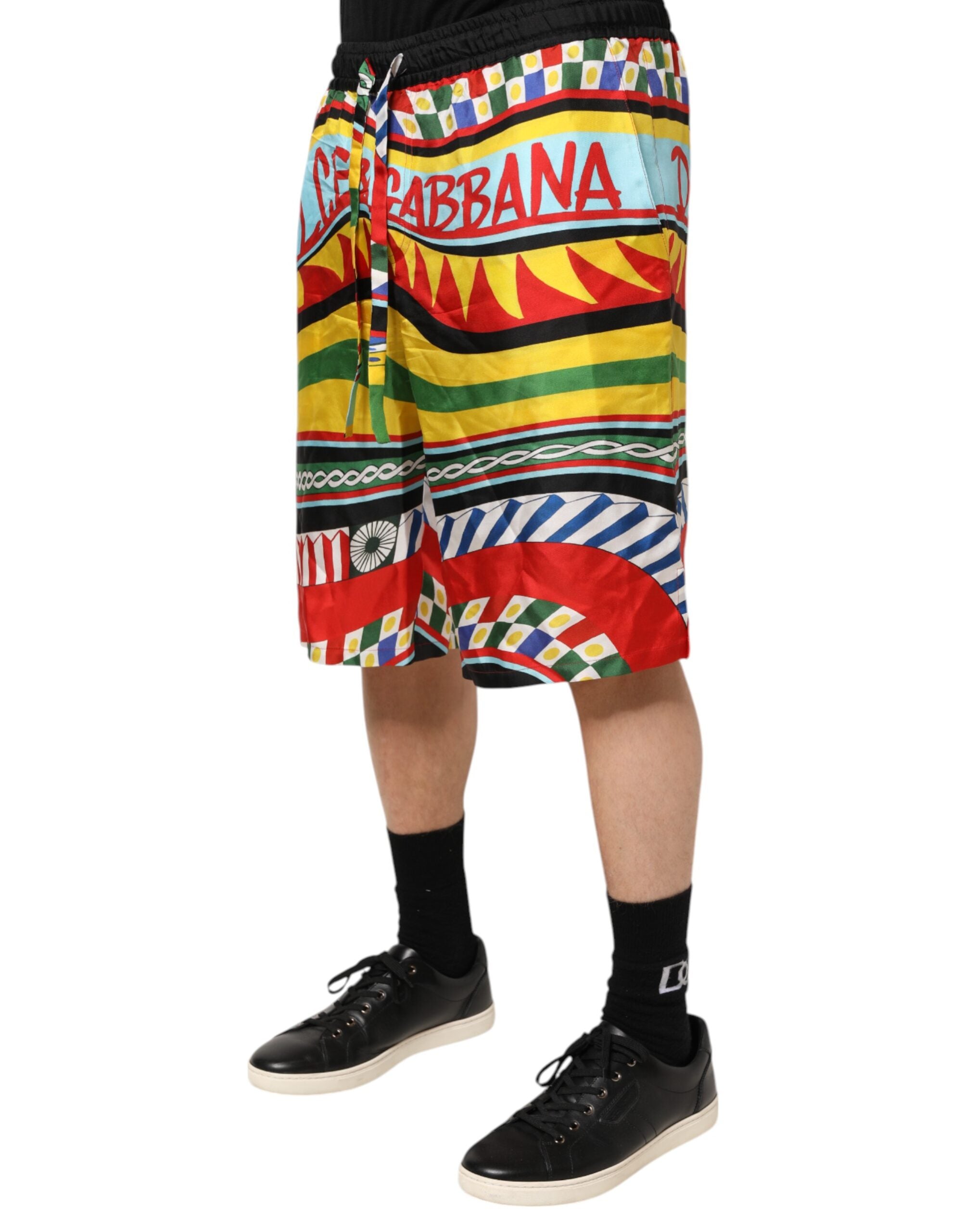 Multicolor Sicilian Carretto Shorts Swimwear