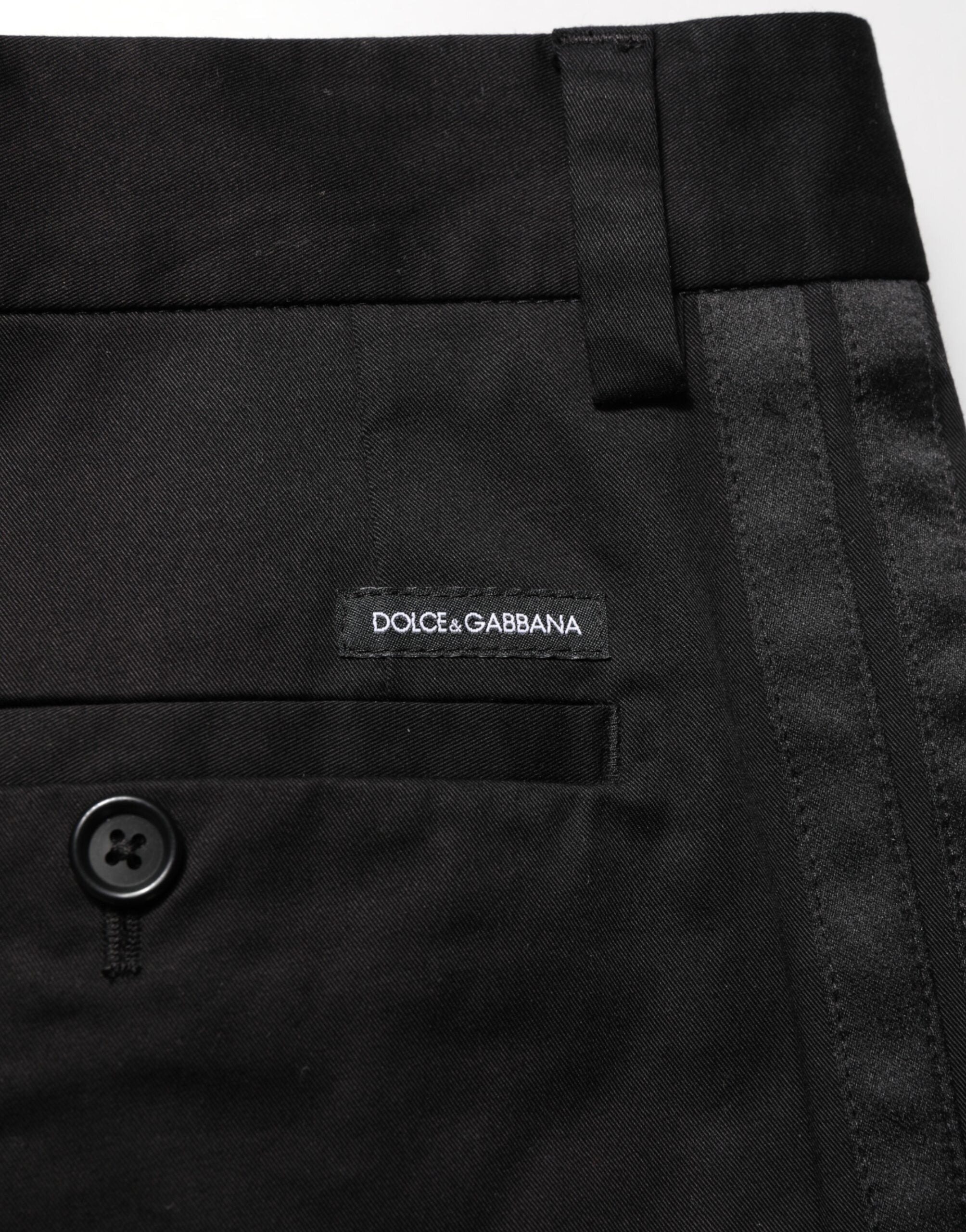 Black Cotton Stretch Casual Trouser Pants