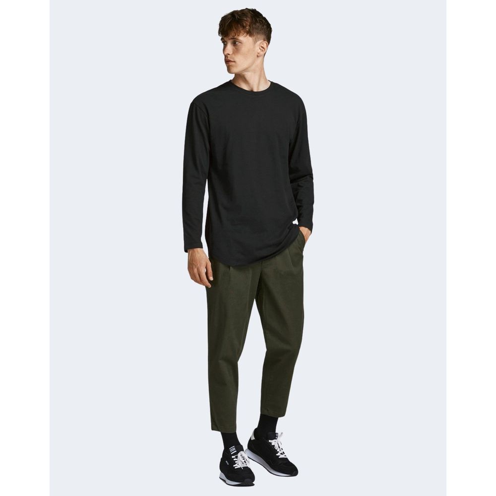 Black Cotton Long Sleeve T-Shirt