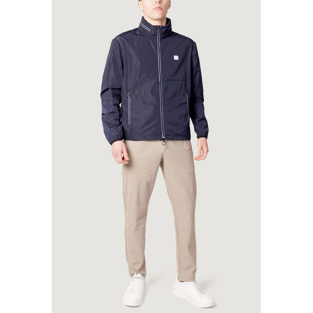 Blue Polyester Shell Jacket