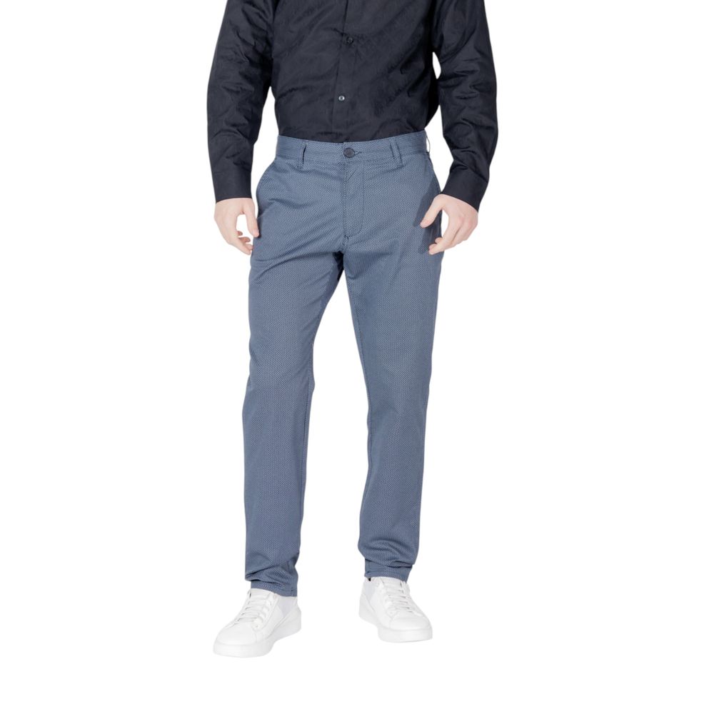 Blue Cotton Skinny Pants