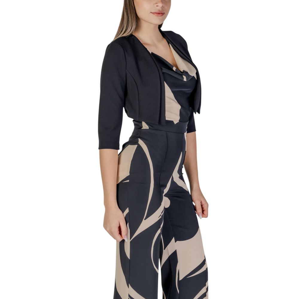 Black Polyester Sleeveless Jacket