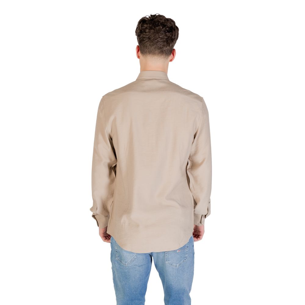 Beige Viscose Dress Shirt