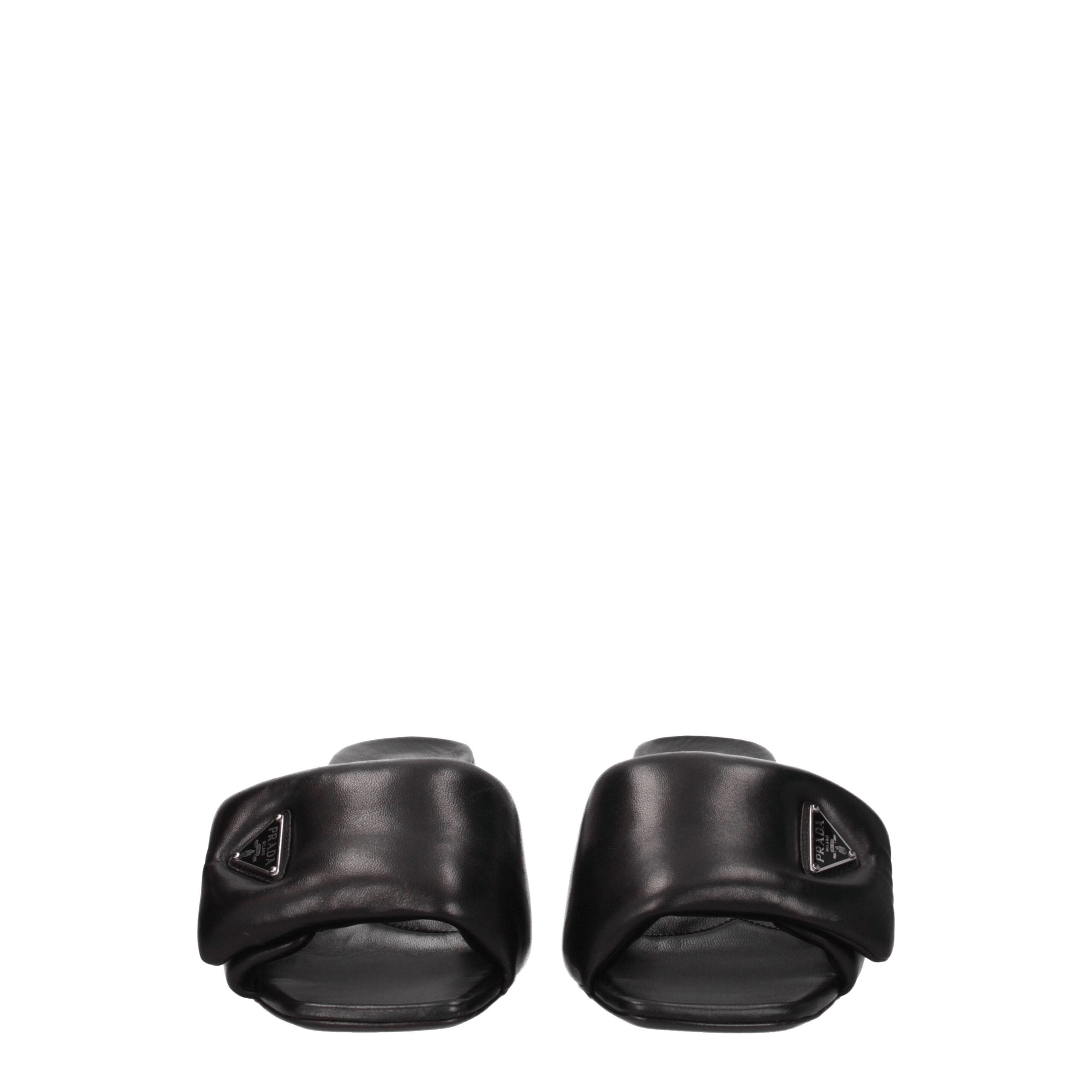 Black Leather Platform Sandals