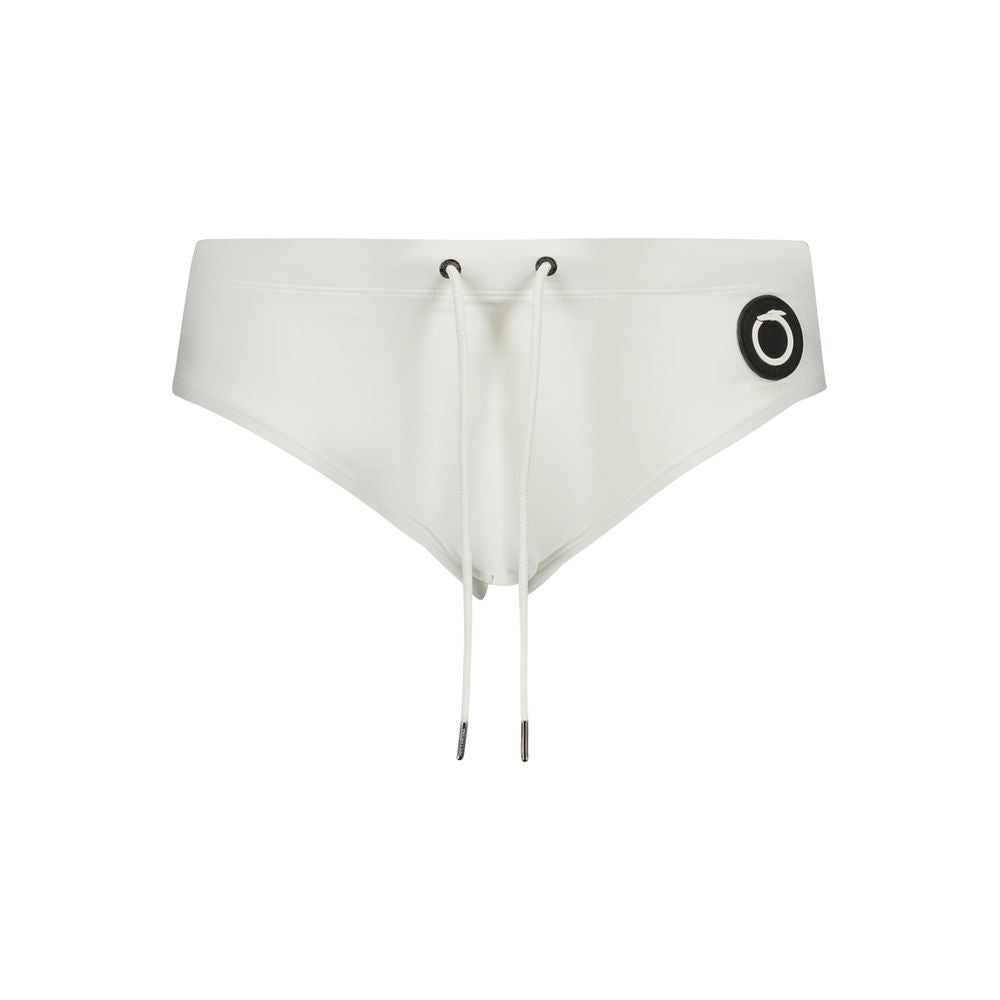 White Poliammide Men's Swim Briefs