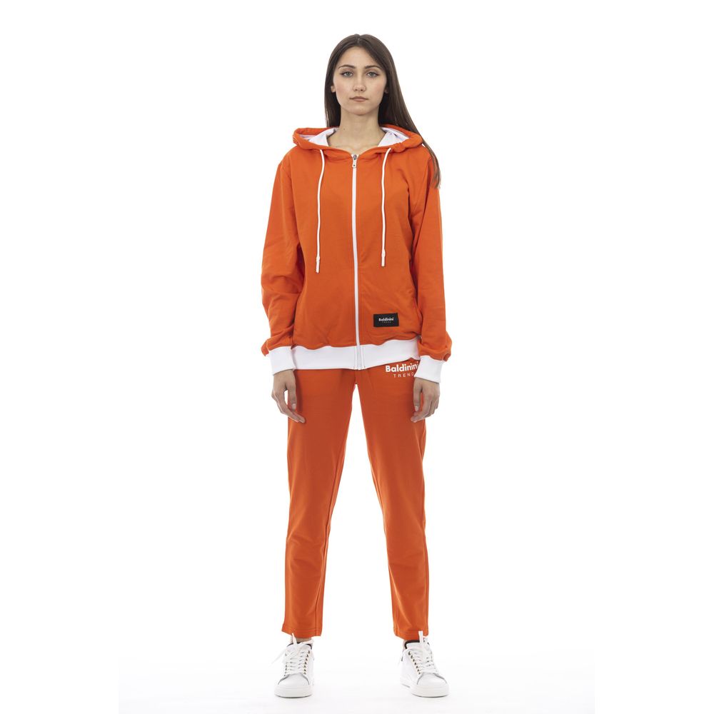 Orange Cotton Women Sweater