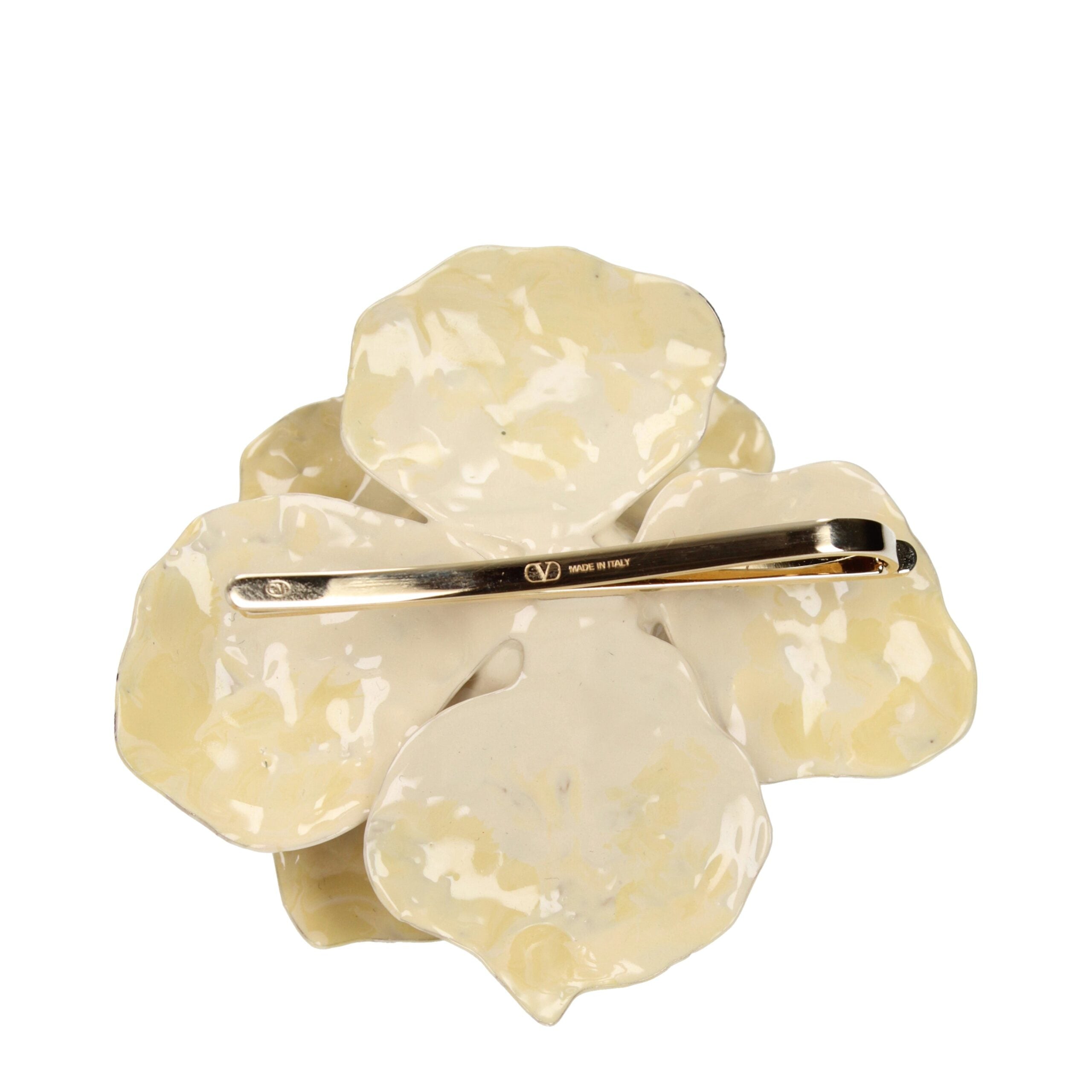 Beige Metal Broch