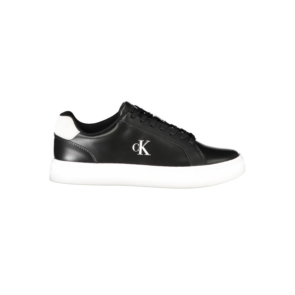 Black Polyurethane Men Sneaker