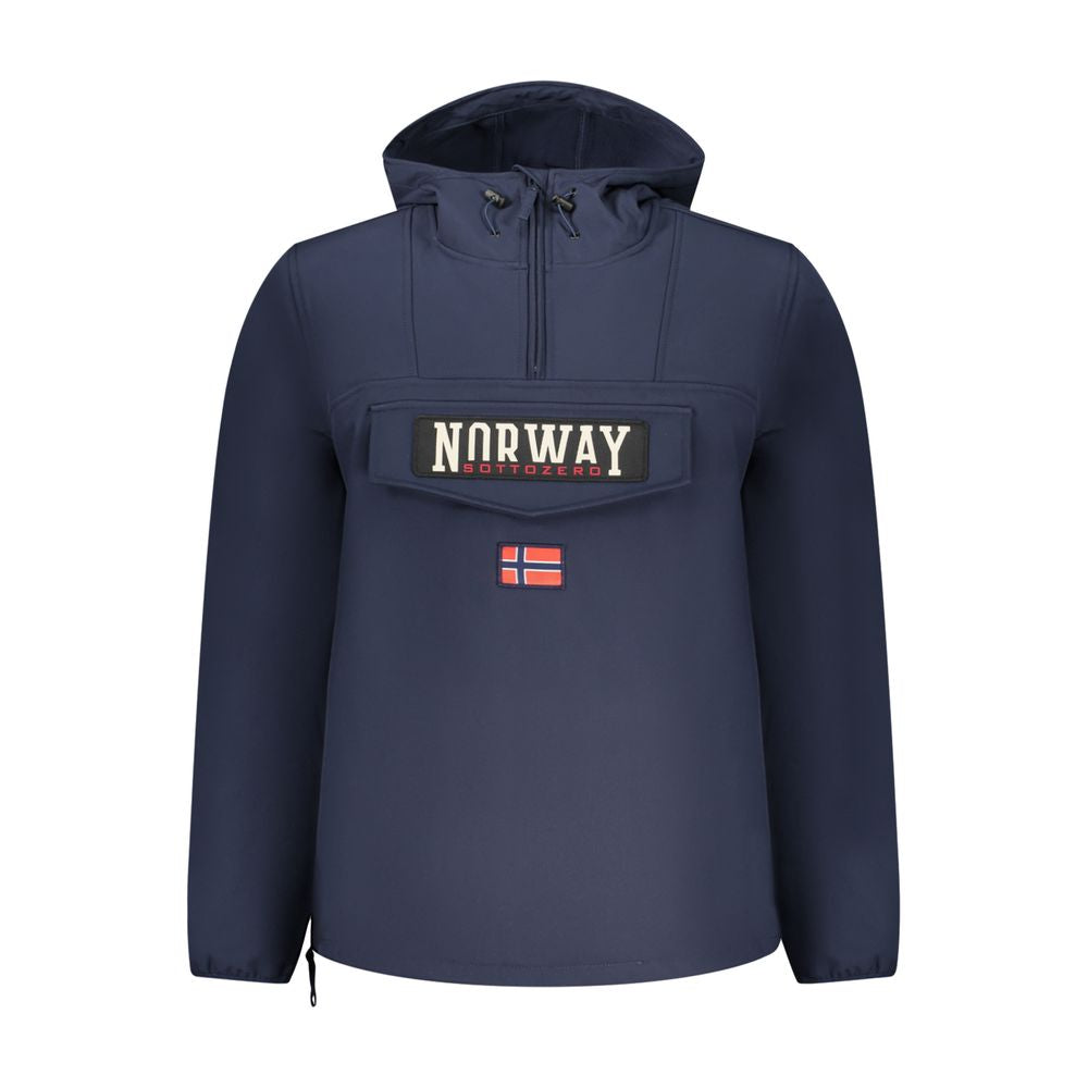 Blue Polyester Men's Jacket