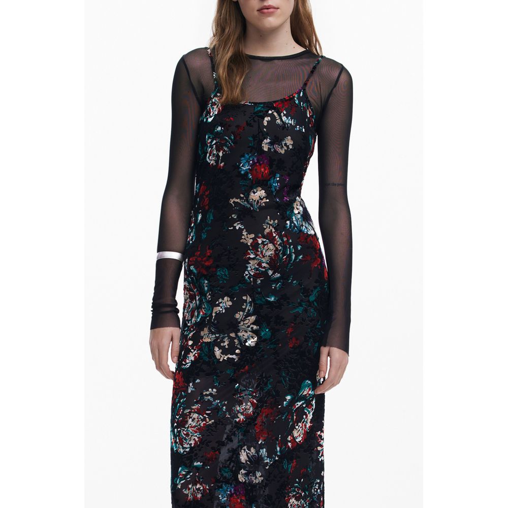 Black Polyester Women's Dress