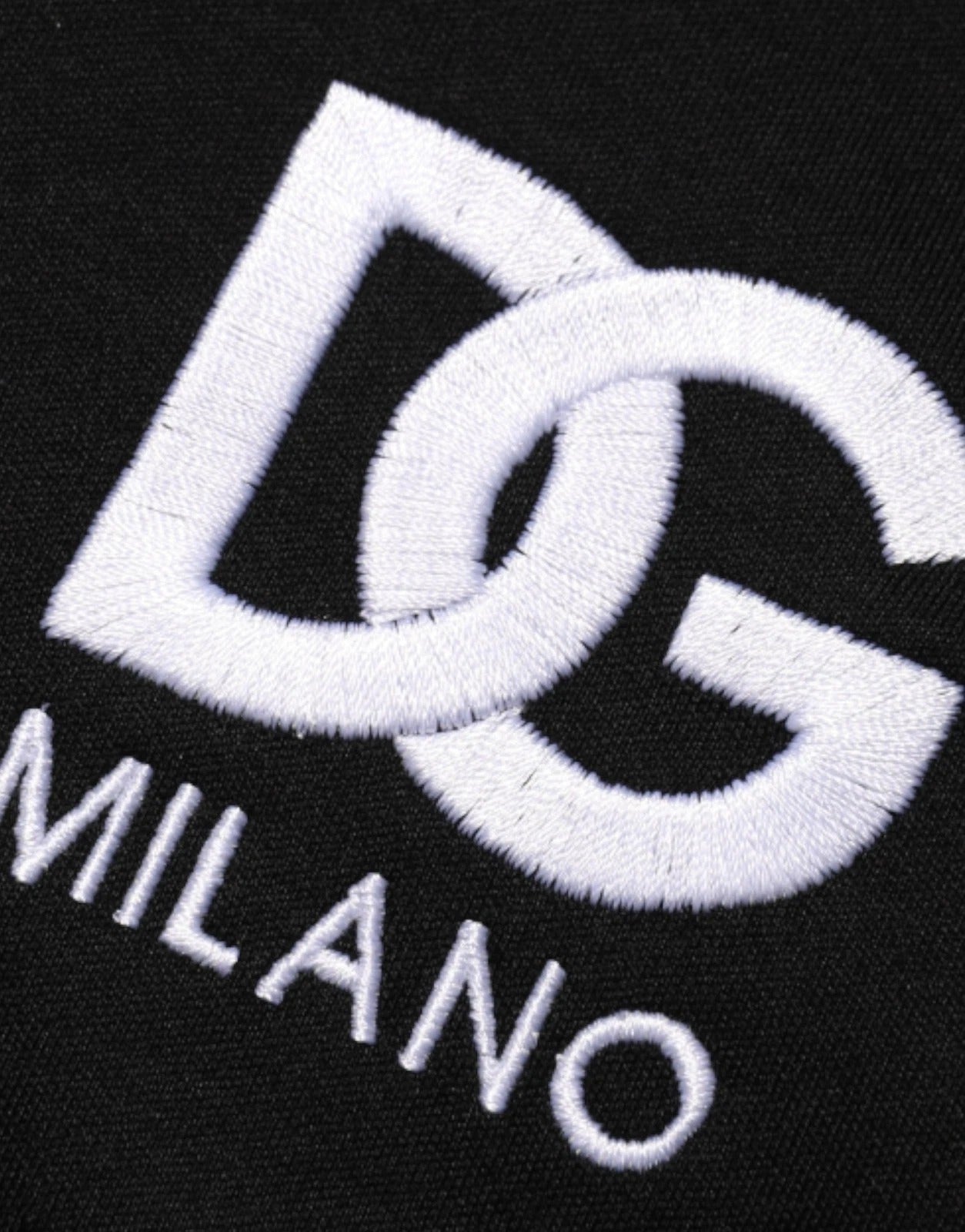 Black Cotton DG Logo Embroidery Top  T-shirt