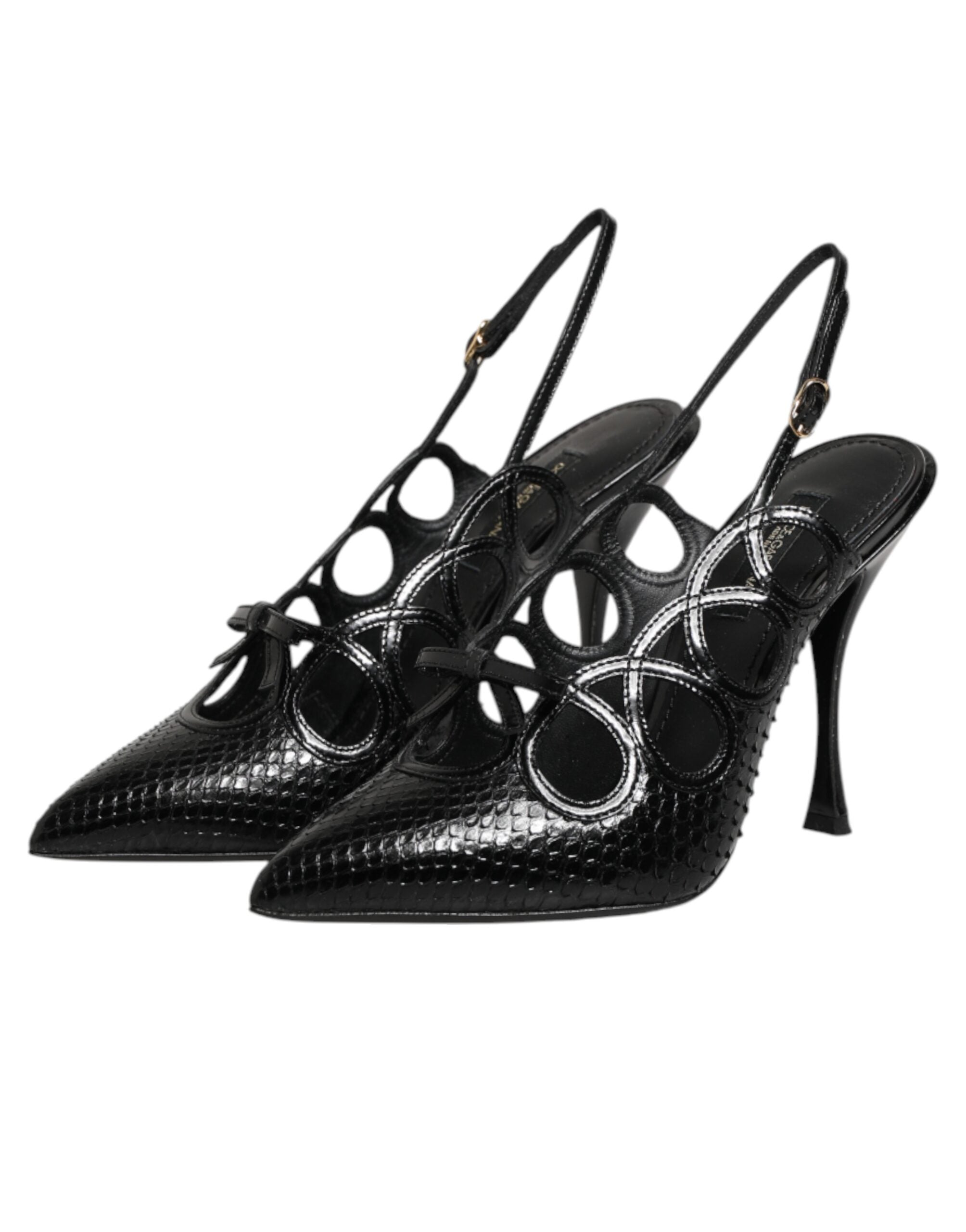 Leather High Heels Slingback Shoes