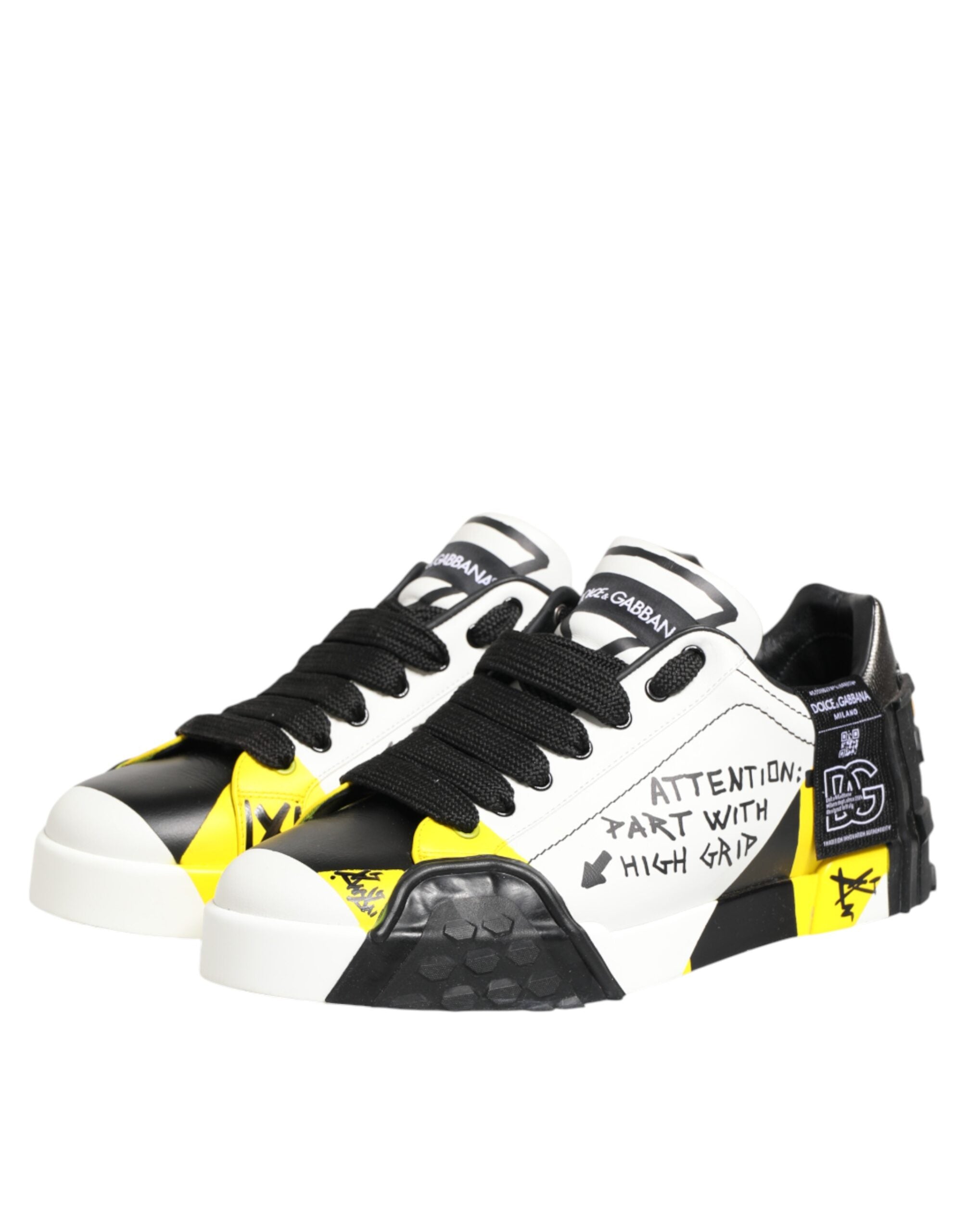 Multicolor Leather Graffiti Low Top Sneakers Shoes
