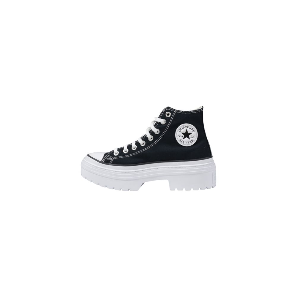 Black Fabric Chunky Sneakers