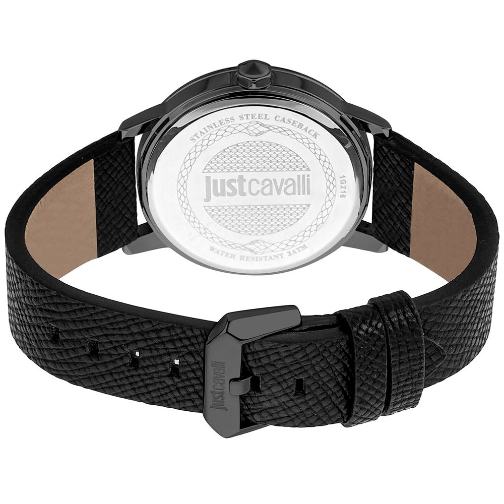 Black Leather Dress Watch
