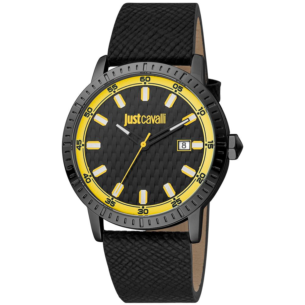 Black Leather Dress Watch