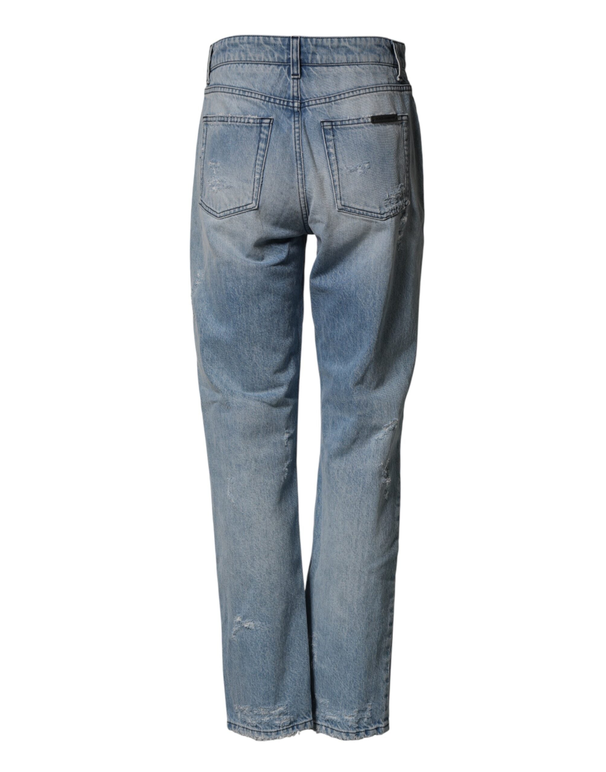 LightBlue Ripped Washed BOYFRIEND Denim Jeans