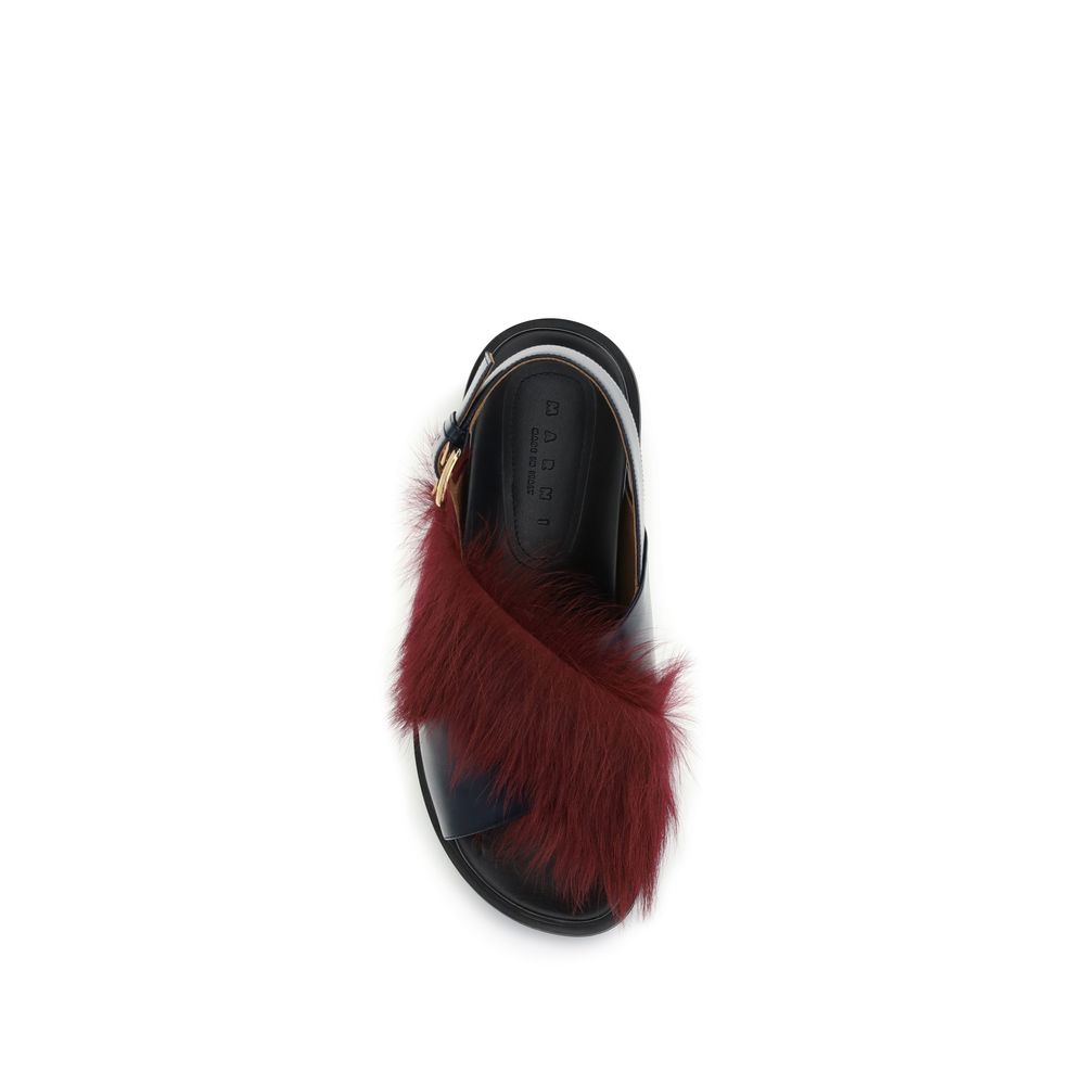 Multicolor Calf Leather Bos Taurus Flat Sandals