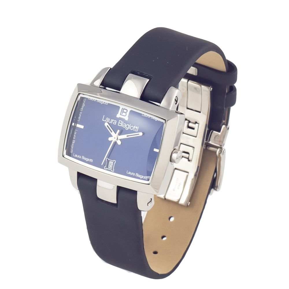 Black Leather Bracelet Watch