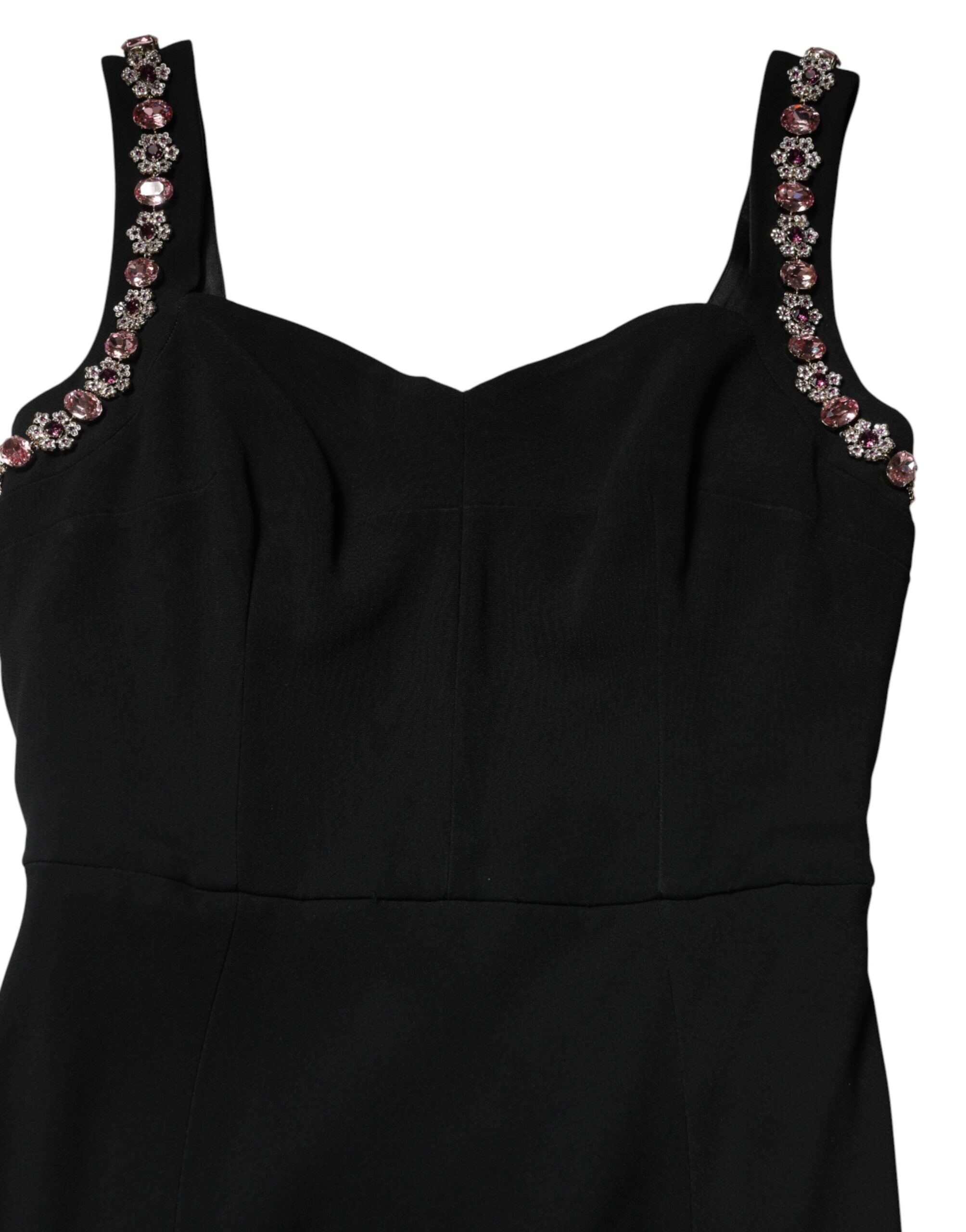 Black Embellished Bodycon Long Gown Dress