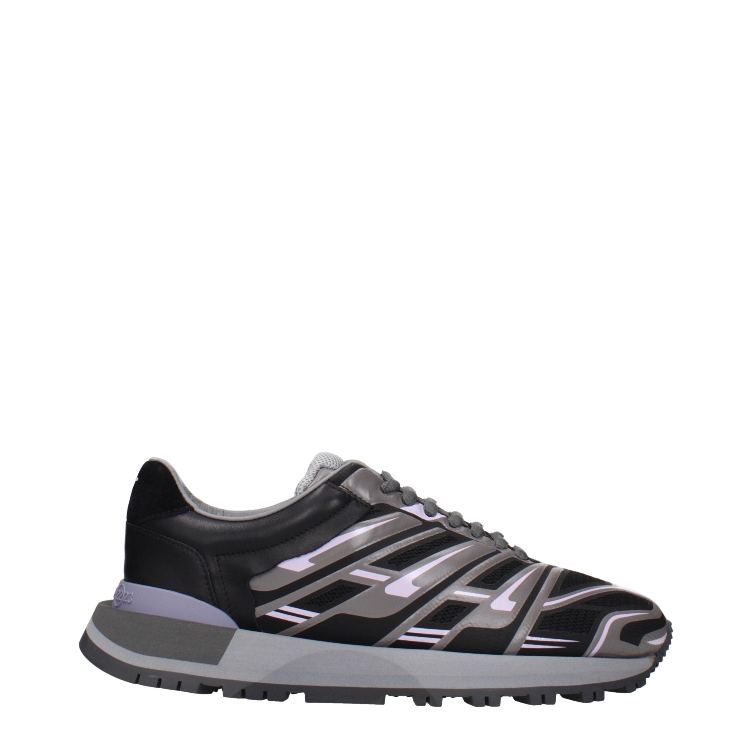 Black Fabric Athletic Sneakers