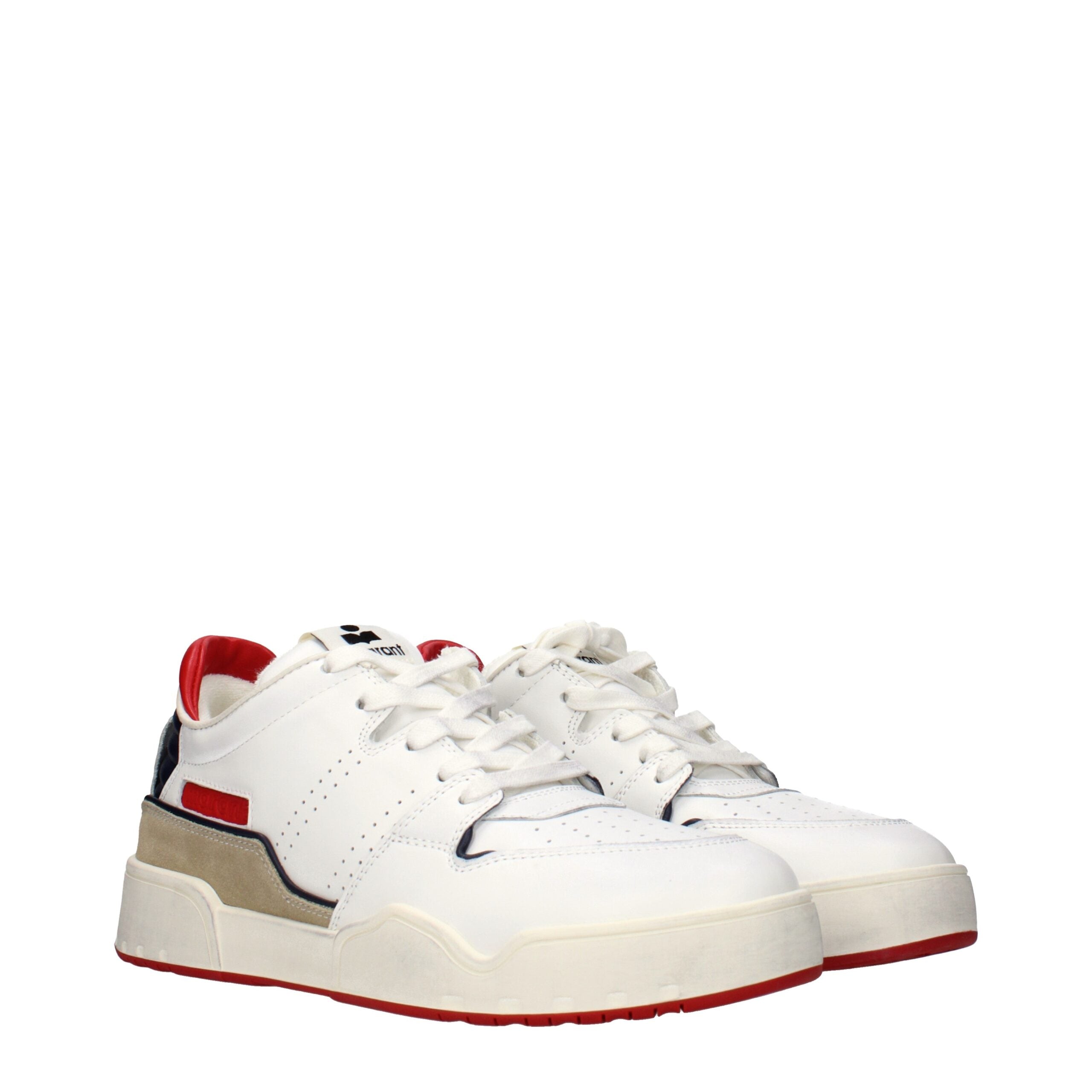 White Leather Low Top Sneakers