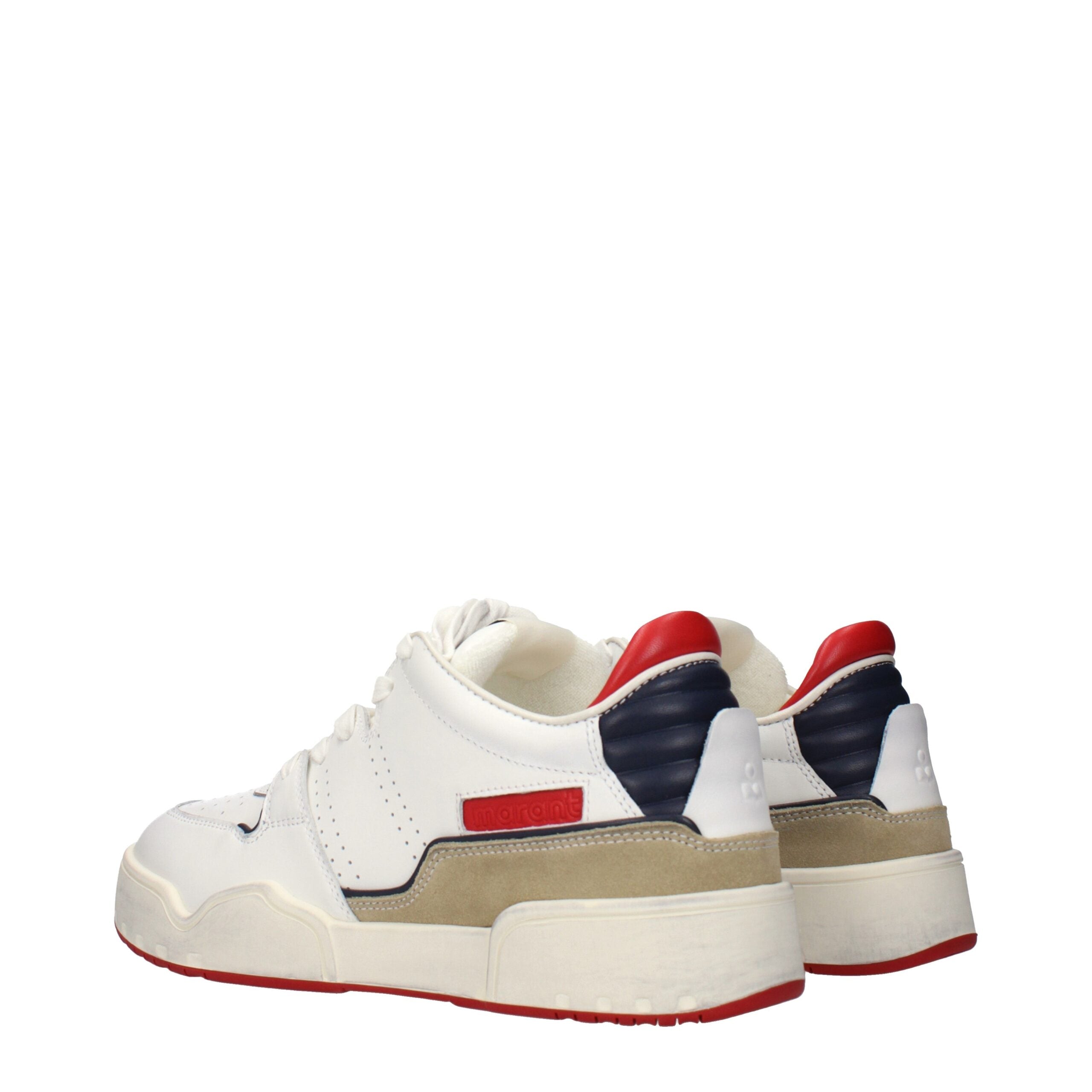 White Leather Low Top Sneakers